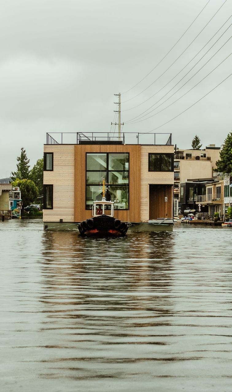A floating home built by Dyna Builders in Seattle.