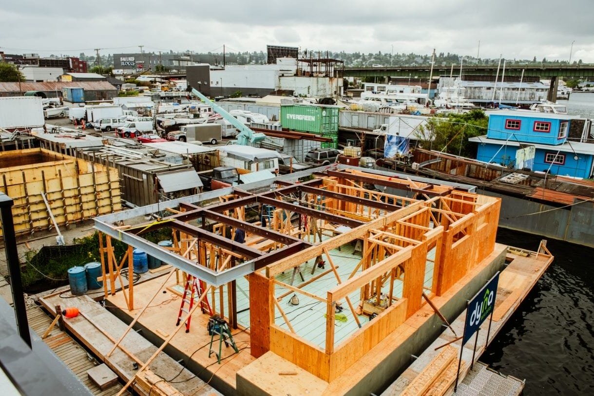 A Seattle Floating Homes contractor is building a house on a dock in the city.